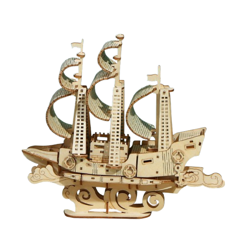 3D Basswood Sailing Ship Puzzle - Sophie Gift Shop