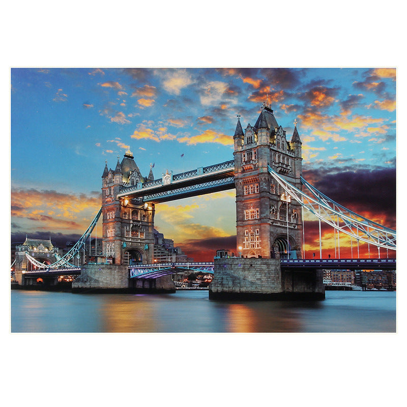 1000-Piece Puzzle Toy For Adults, Tower Bridge Landscape Painting Jigsaw Puzzle - Sophie Gift Shop