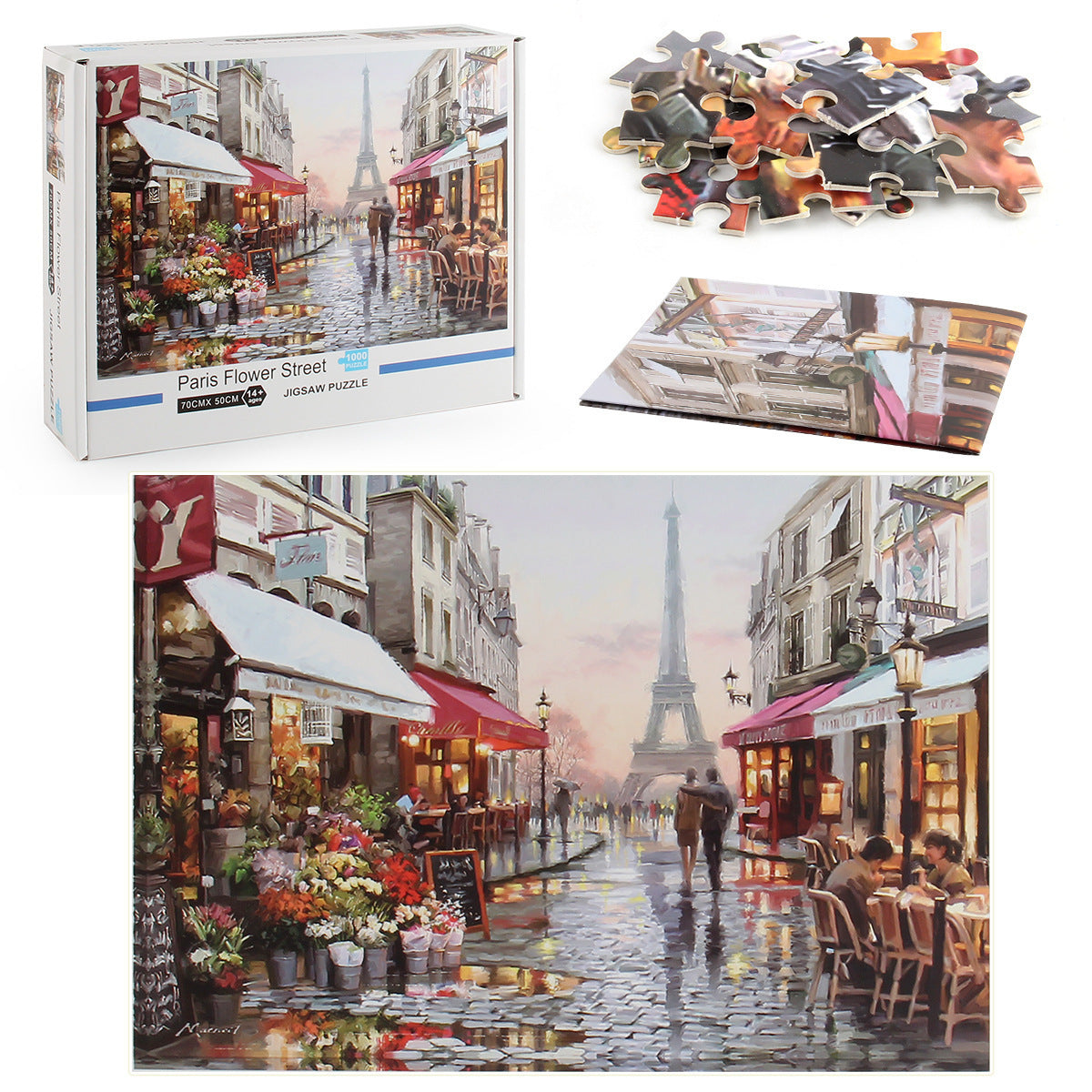 Eiffel Tower Flower Street Jigsaw Puzzle 1000PCS