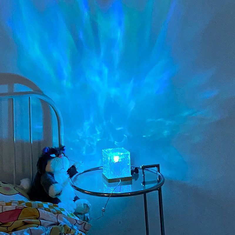 3D Water Ripple Night Light: 16 Colors, USB-Powered, Remote Control - Sophie Gift Shop